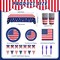 American Flag Themed Party Decorations, 170 Pcs Patriotic Party Supplies